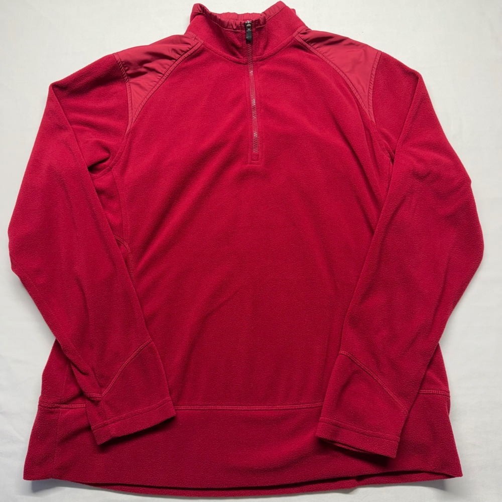 PING Nineteenth Womens L 1/4 Zip Fleece Pullover Golf Jacket Red Performance